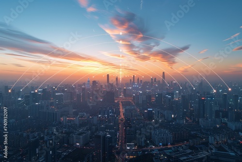 city scape and network connection concept © Werckmeister