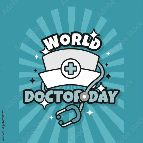 World Doctor Day Groovy Vector Design
