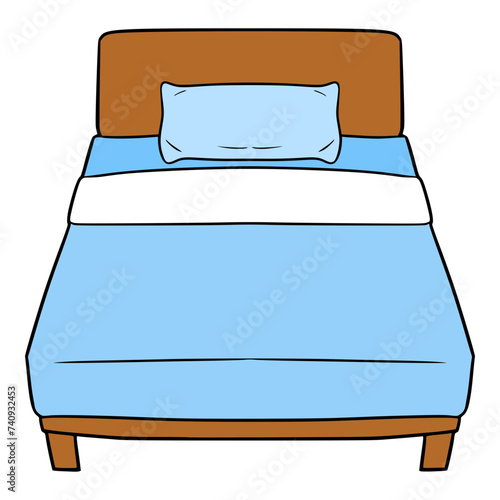modern bed illustration hand drawn isolated vector