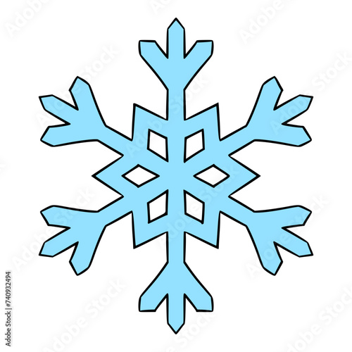 blue snowflakes illustration hand drawn isolated vector