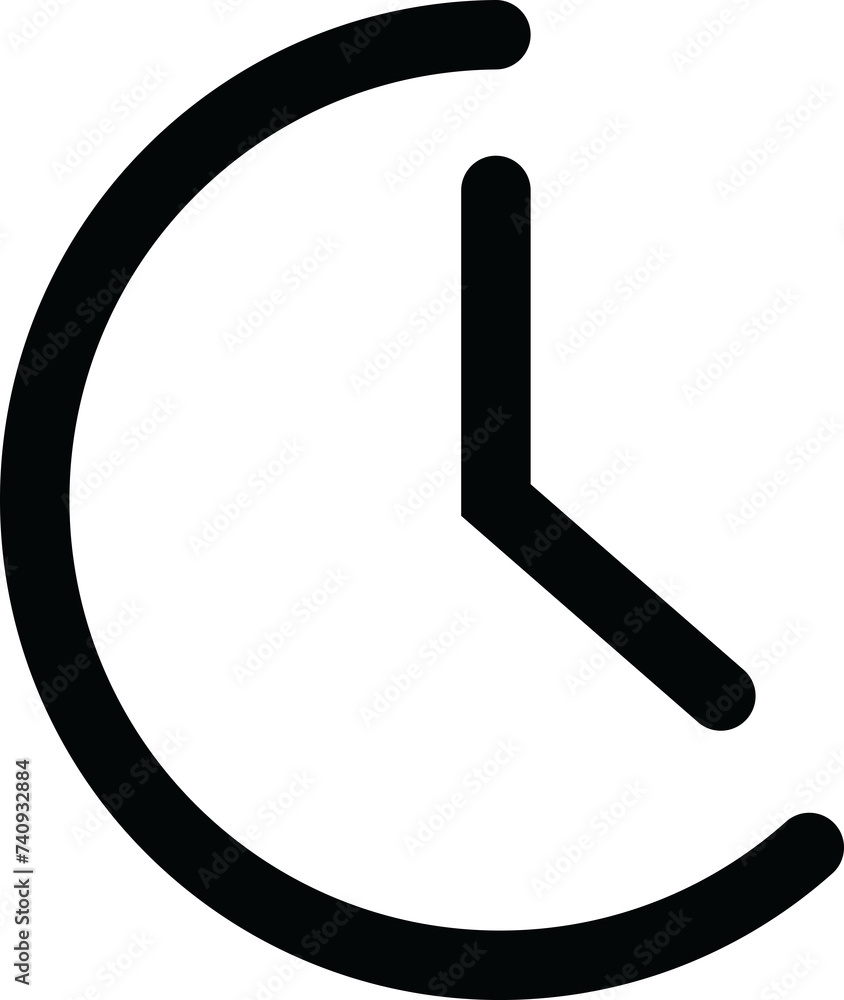 Clock Illustration: Time Speed Icon with Creative Half-Clock Design, clock icon half, time, speed icon, PNG Clock Illustration: Time Speed Icon with Creative Half-Clock Design, clock icon half, time, speed icon, PNG
