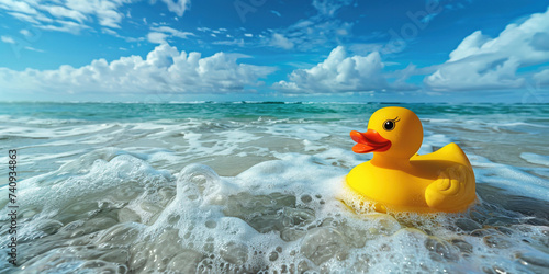 Rubber duck and sea