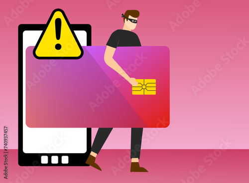 Concept of electronic or internet fraud, data theft, identity or online crime