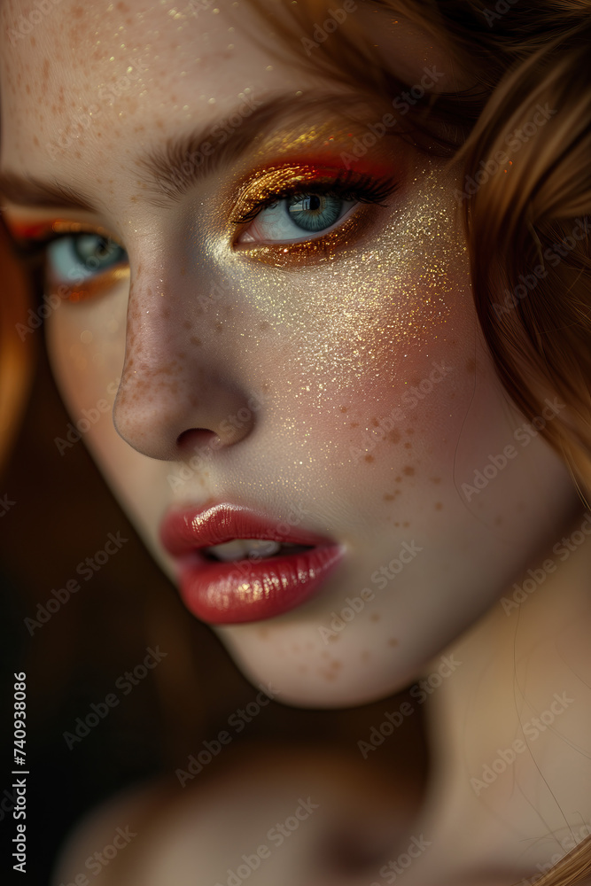 Beautiful close-up portrait of a model with make-up Beautiful close-up portrait of a model with make-up