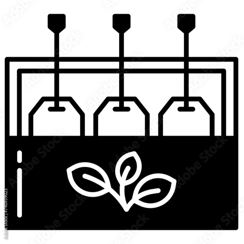 tea bag box glyph and line vector illustration