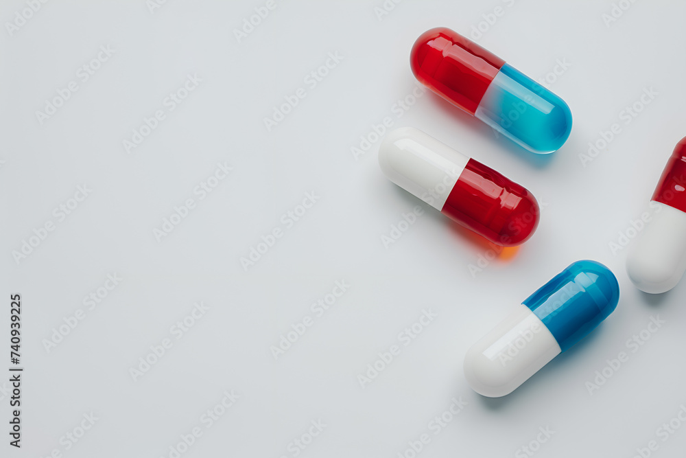 Several capsules on a light background Several capsules on a light background