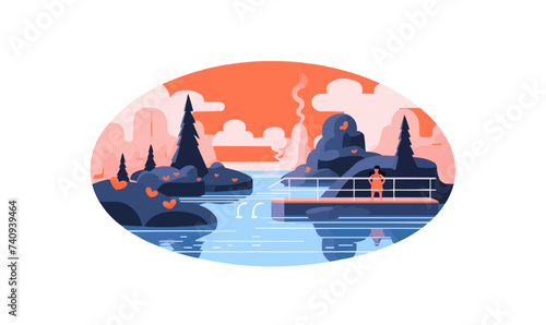 sci-fi concept of astronauts walking to derelict spaceship on alien planet, illustration painting