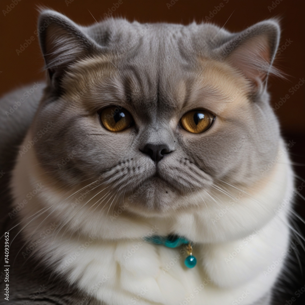 The Exotic shorthair cat poses The Exotic shorthair cat poses