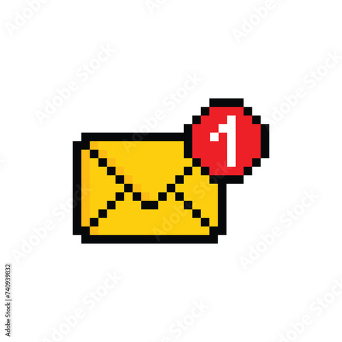  pixel mail 8 bit icon Envelope icon vector pixel 