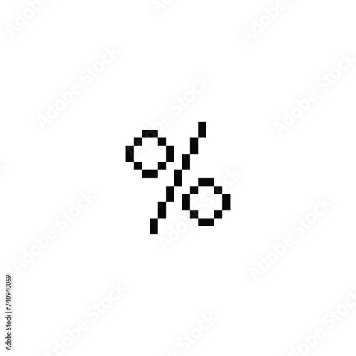 percent icon 8 bit, pixel art  AAAA  icon  for game  logo. photo