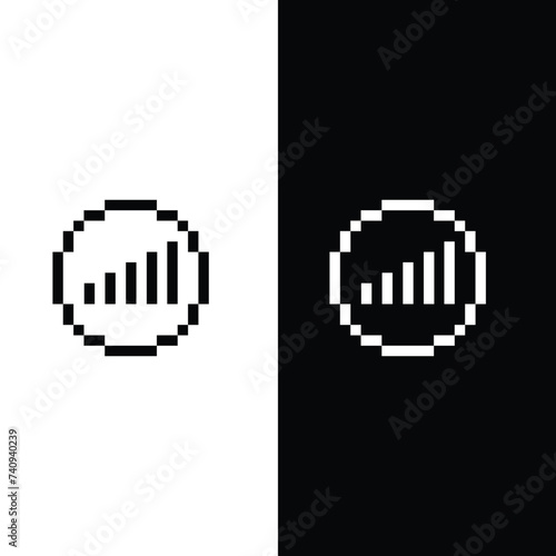 signal wi fi  icon 8 bit, pixel art  wi fi   icon  for game  logo.