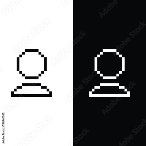 pixel Man or woman icon. Male and female profile. People avatar. line style