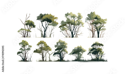 Trees set icon. Vector illustration