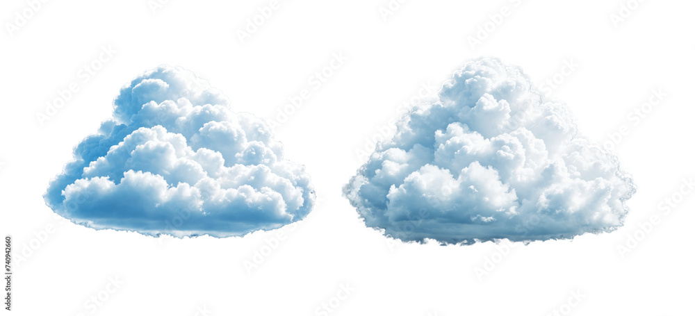 Fototapeta premium White cloud, isolated on white. Transparent PNG