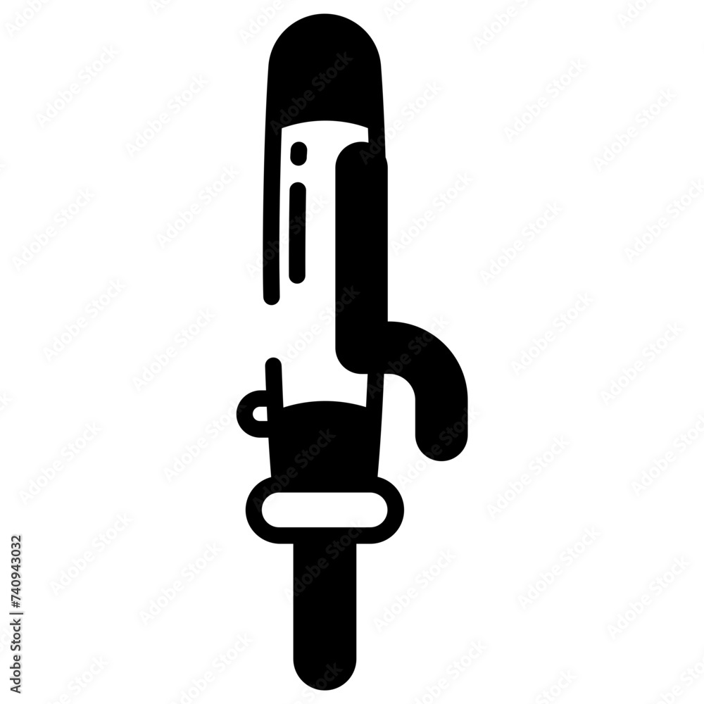 Fototapeta premium Curling Iron glyph and line vector illustration