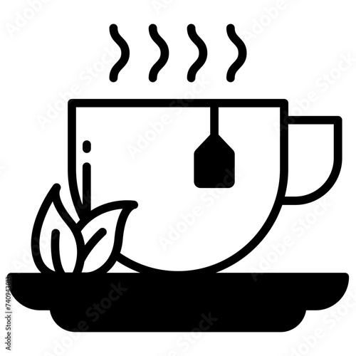 Herbal Tea glyph and line vector illustration