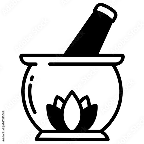 Mortars glyph and line vector illustration