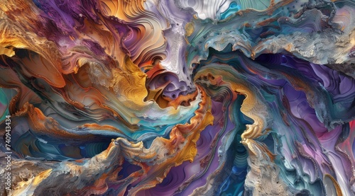 Geological Dreamscape: An Artistic Rendering of Abstract Marbled Earth Textures and Ethereal Layers