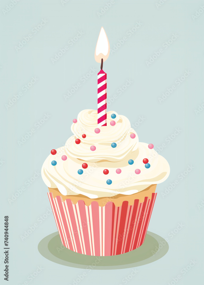 cupcake with candles vector, in the style of confetti-like dots сreated with Generative Ai cupcake with candles vector, in the style of confetti-like dots сreated with Generative Ai