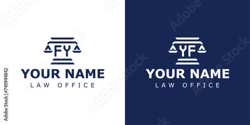 Letters FY and YF Legal Logo, suitable for lawyer, legal, or justice with FY or YF initials