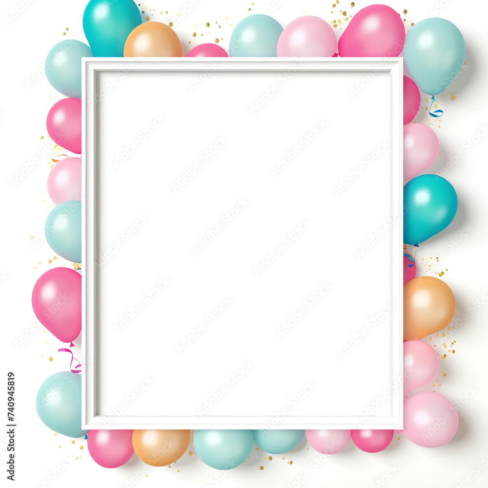 birthday frame digital illustration, with white space for photo in frame, empty frame сreated with Generative Ai birthday frame digital illustration, with white space for photo in frame, empty frame сreated with Generative Ai