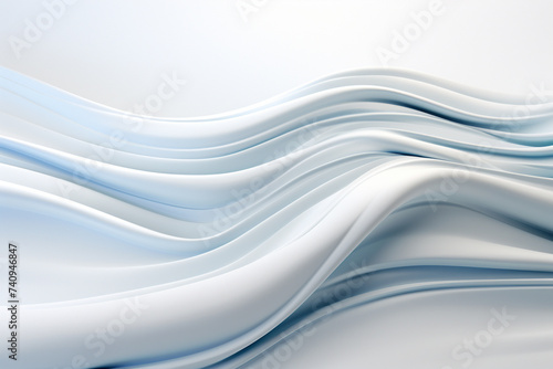 abstract background with smooth lines in white and blue colors, digitally generated image
