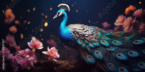 a peacock standing on a branch