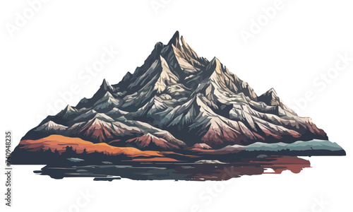 mountain landscape vector art illustration