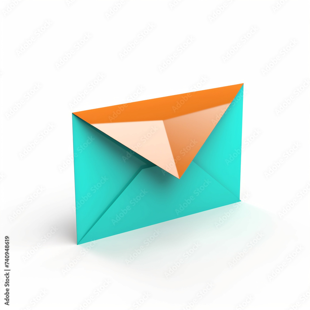 icon of an envelope, teal and orange aestethic, isolated subject сreated with Generative Ai icon of an envelope, teal and orange aestethic, isolated subject сreated with Generative Ai