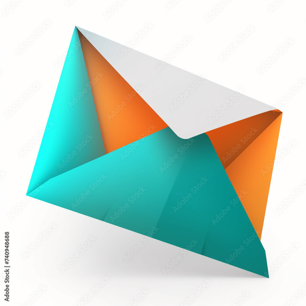 icon of an envelope, teal and orange aestethic, isolated subject сreated with Generative Ai icon of an envelope, teal and orange aestethic, isolated subject сreated with Generative Ai