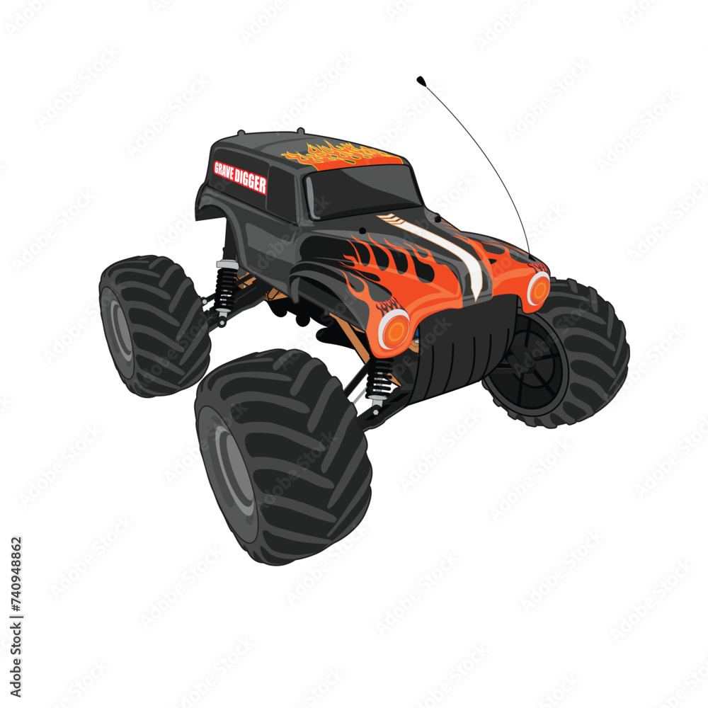 Fototapeta premium RC Car and Gaming Car Vector Art,