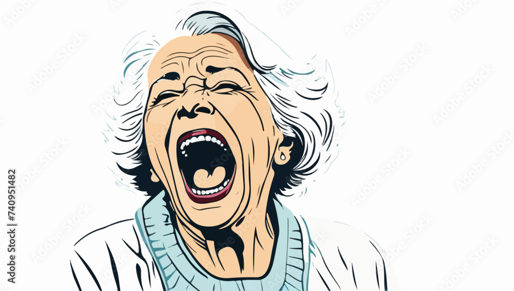 Mujer mayor gritando