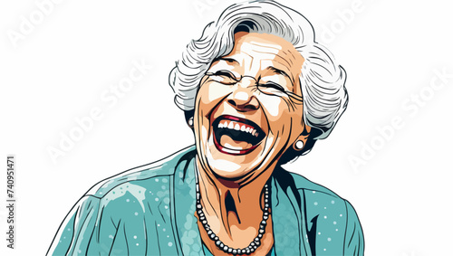 Mujer mayor alegre