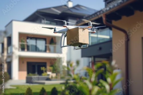 Smart package Drone Delivery smart farming. Parcel drone delivery service box powerline inspection drone shipping. Logistic infrastructure inspection drone mobility high speed connectivity