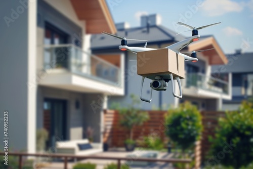 Smart package Drone Delivery smart roads. Parcel sustainable drone logistic box safety protocols for drone logistic shipping. Logistic drone delivery route mobility proof of delivery drone