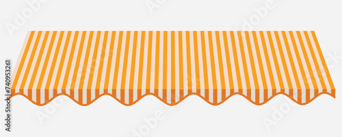 Vector set of awning striped canopy for making store front, decorate poster or template.