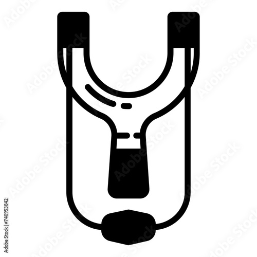Catapult glyph and line vector illustration