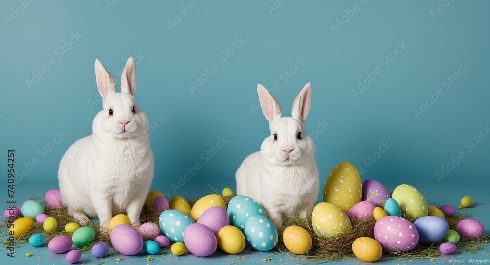 Easter Image. Top view in pastel colours. Easter Image. Top view in pastel colours.