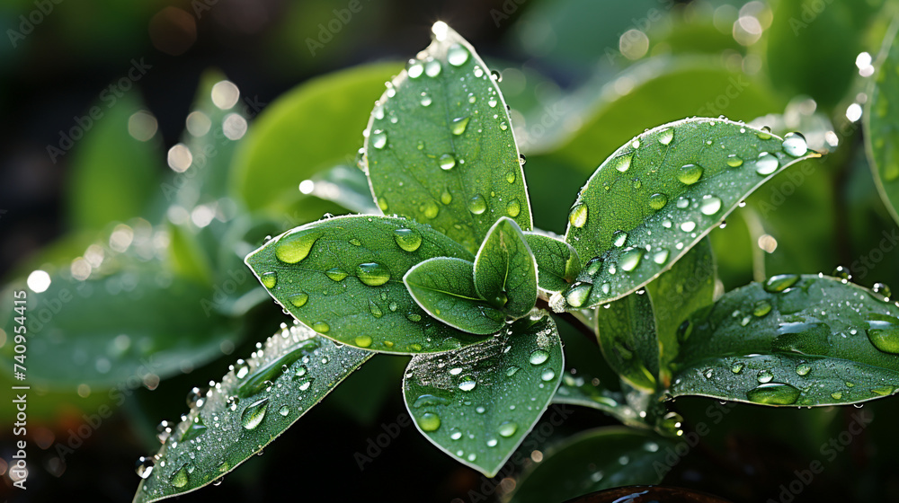 dew on the plants at morning сreated with Generative Ai dew on the plants at morning сreated with Generative Ai