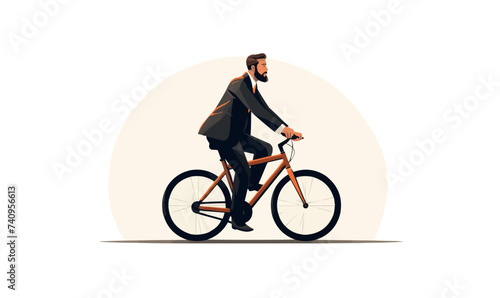 black man riding bycicle vector flat isolated illustration