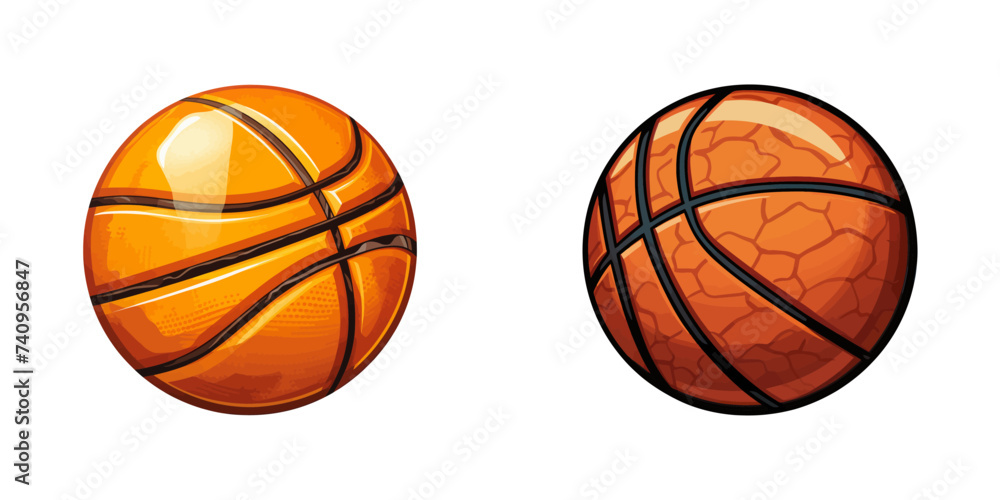 Cartoon Basketball Ball. Vector Illustration