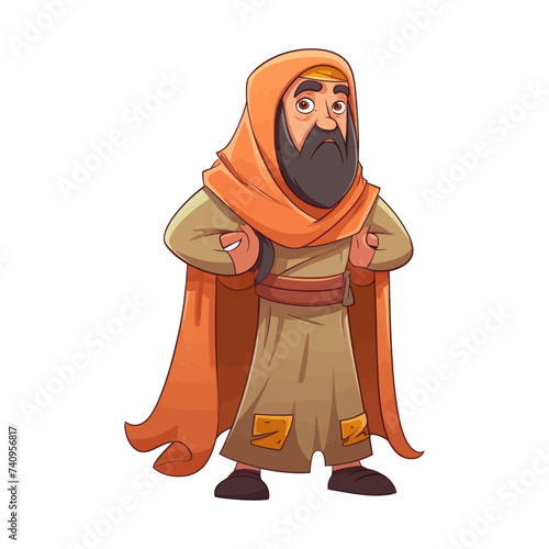 Cartoon Ancient Jew. Vector Illustration