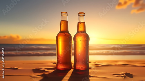 A glass of fresh and cold beer on the background