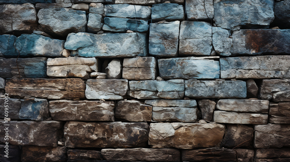 Photo old rock wall texture background сreated with Generative Ai