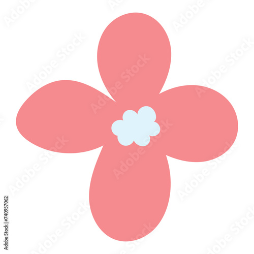 Flat flower bud element for beautiful design. Simple form. Vector drawing.