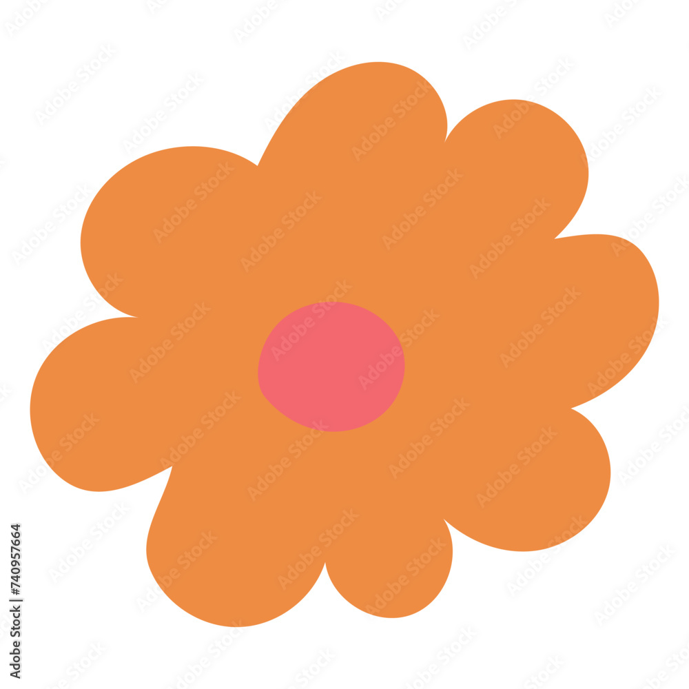 Flat flower bud element for beautiful design. Simple form. Vector drawing. Flat flower bud element for beautiful design. Simple form. Vector drawing.