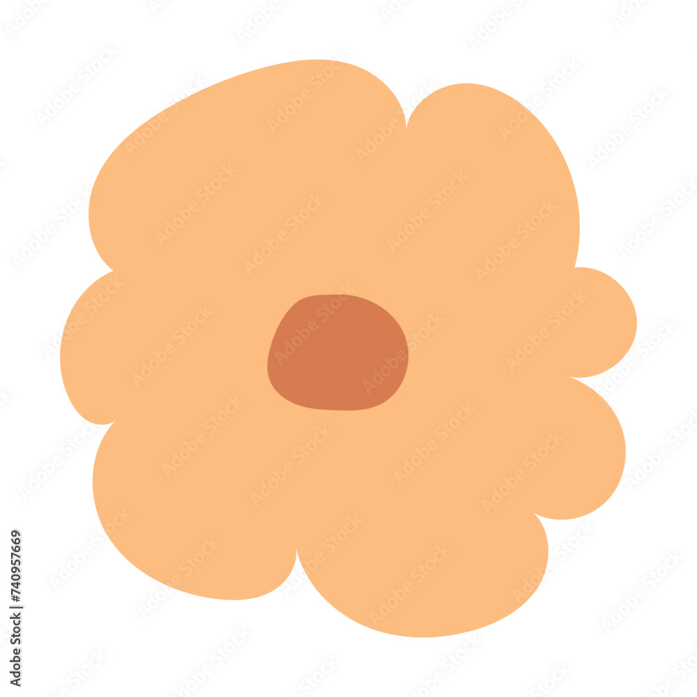 Flat flower bud element for beautiful design. Simple form. Vector drawing. Flat flower bud element for beautiful design. Simple form. Vector drawing.