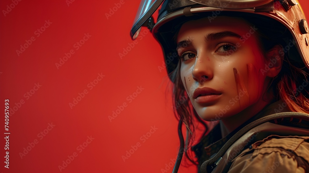 Woman in firefighter Suit Woman in firefighter Suit