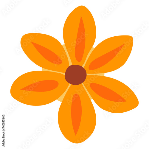 Flat flower bud element for beautiful design. Simple form. Vector drawing.