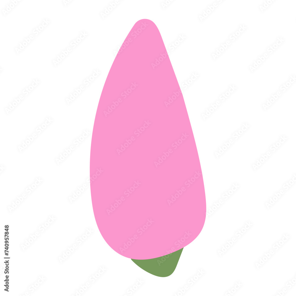 Flat flower bud element for beautiful design. Simple form. Vector drawing. Flat flower bud element for beautiful design. Simple form. Vector drawing.
